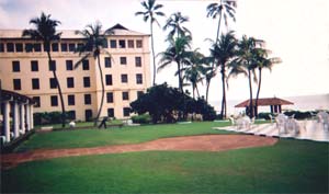 The grounds of the Galle Face Hotel
